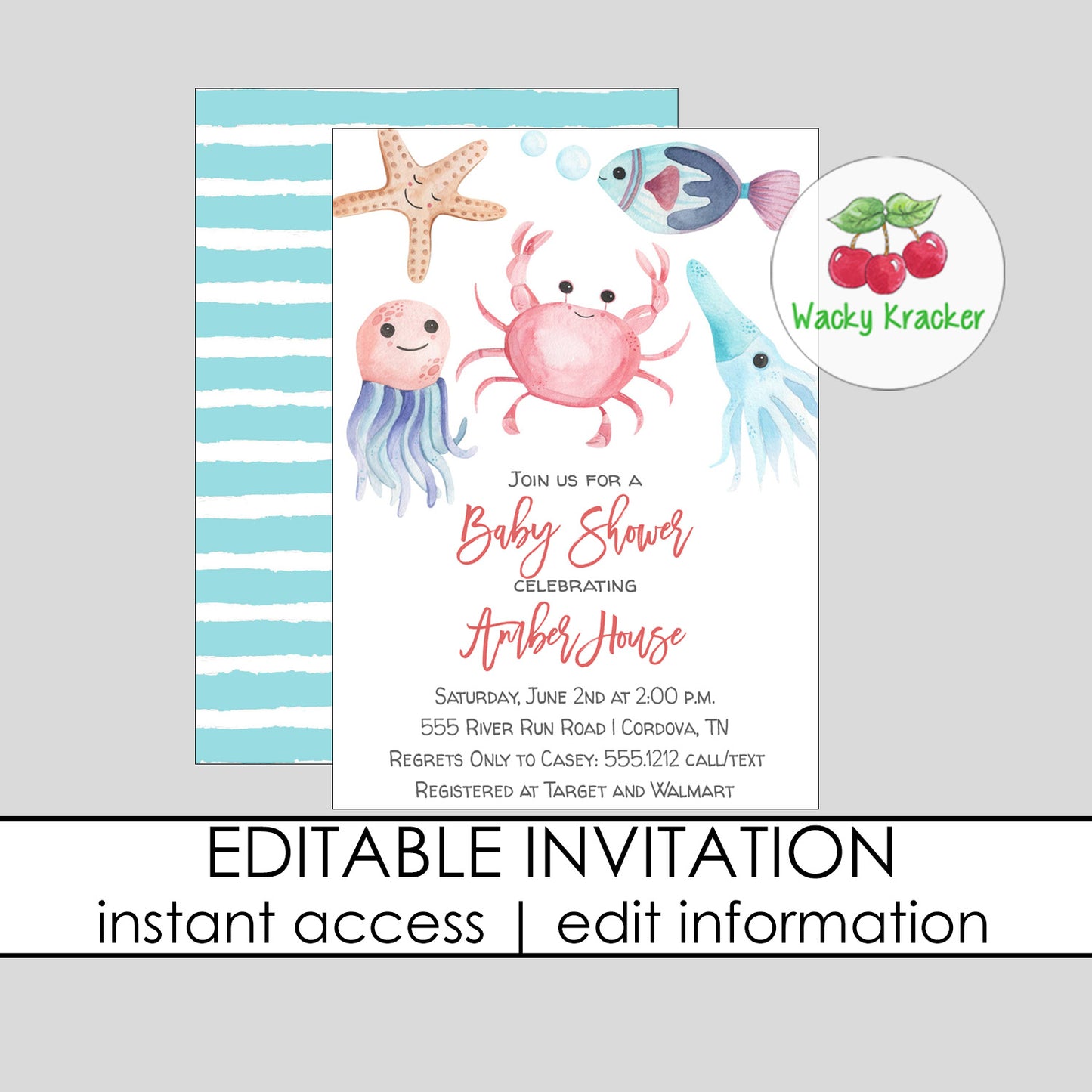 Under the Sea Baby Shower Invitation