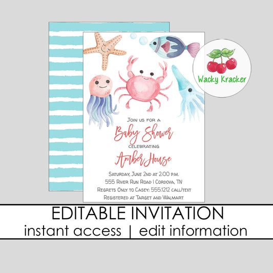 Under the Sea Baby Shower Invitation