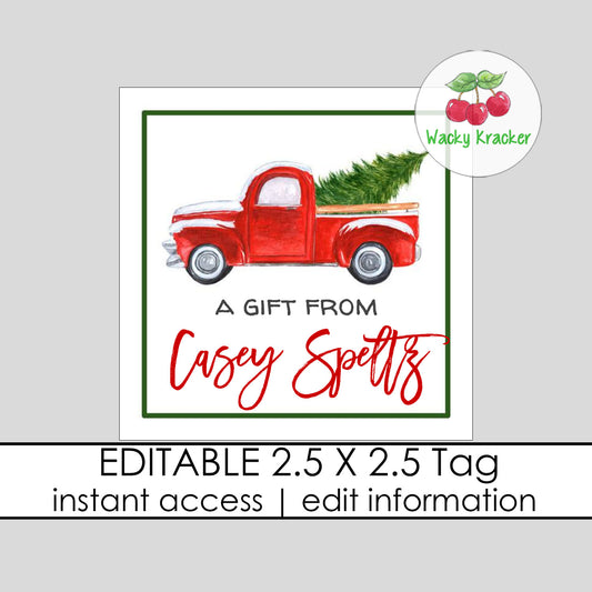 Christmas Vintage Truck Tag