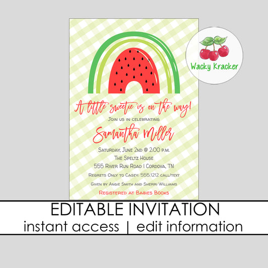 Watermelon Baby Shower Invitation