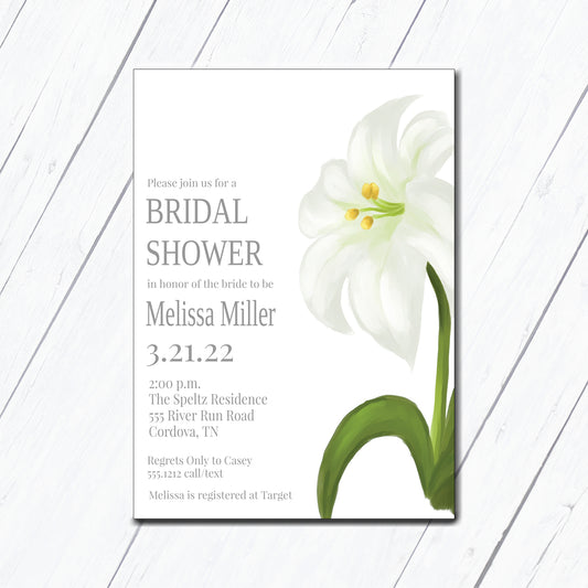 White Lily Invitation