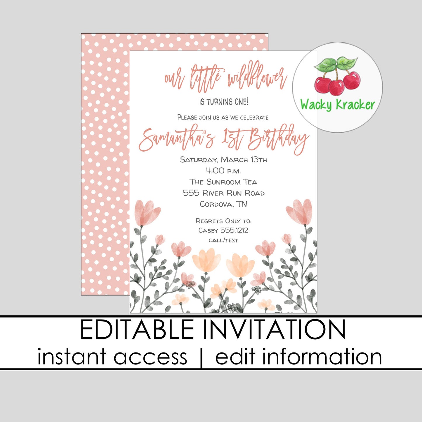 Wildflower Birthday Invitation