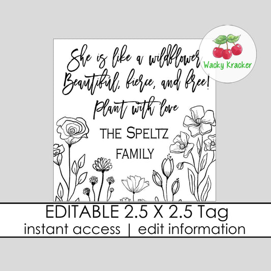 Wildflower Gift Tag