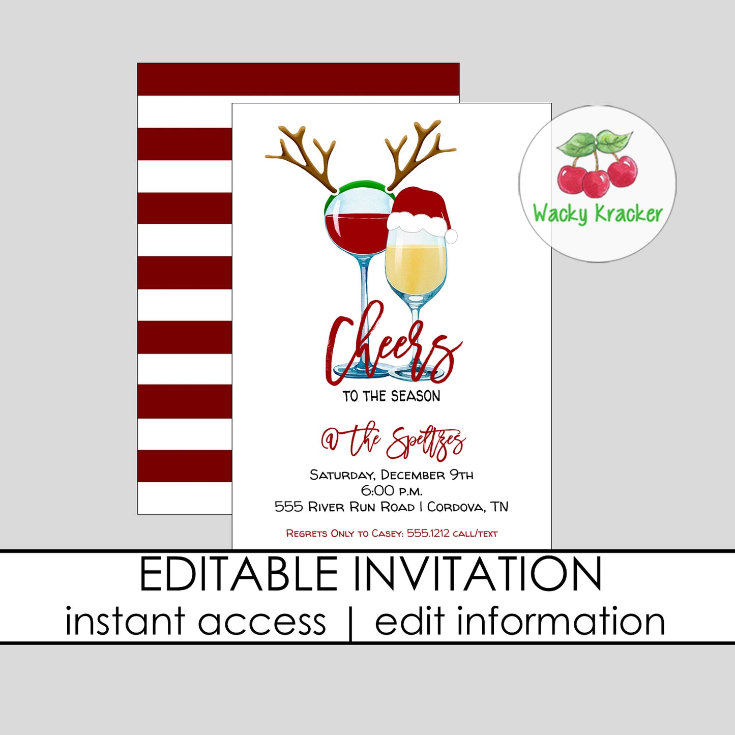 Christmas Wine Invitation