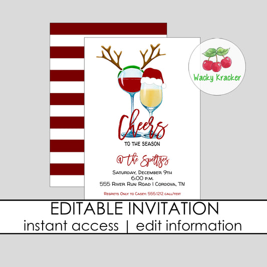 Christmas Wine Invitation