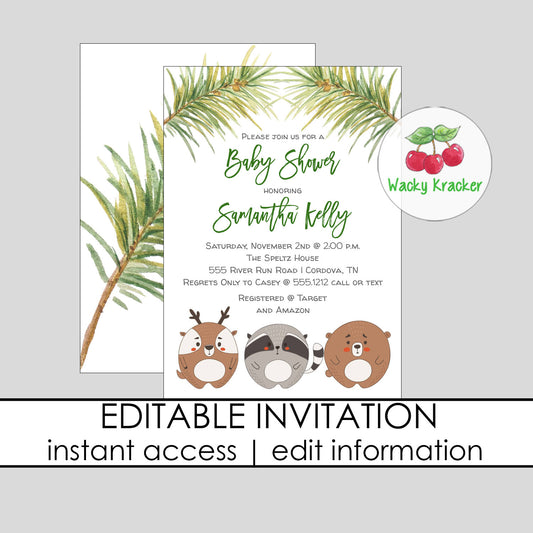 Forest Friends Baby Shower Invitation