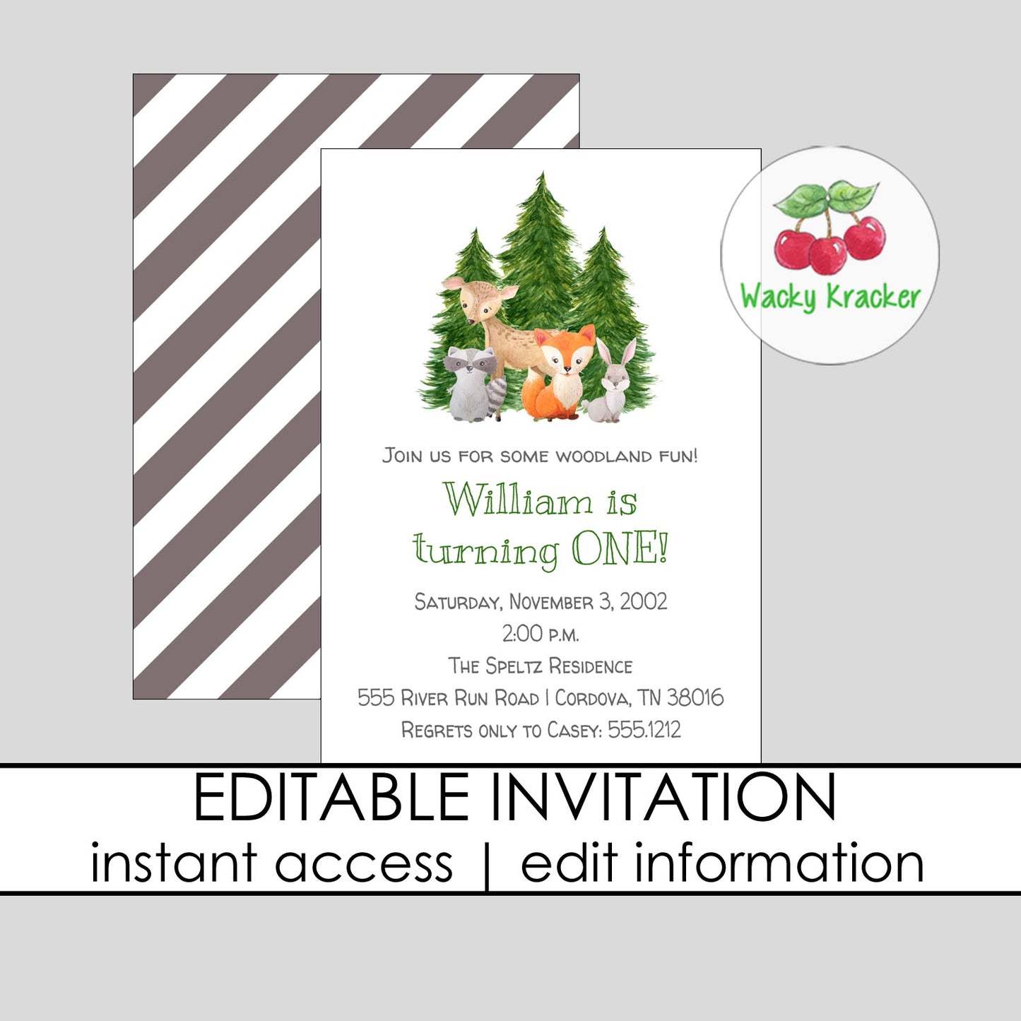 Woodland Birthday Invitation