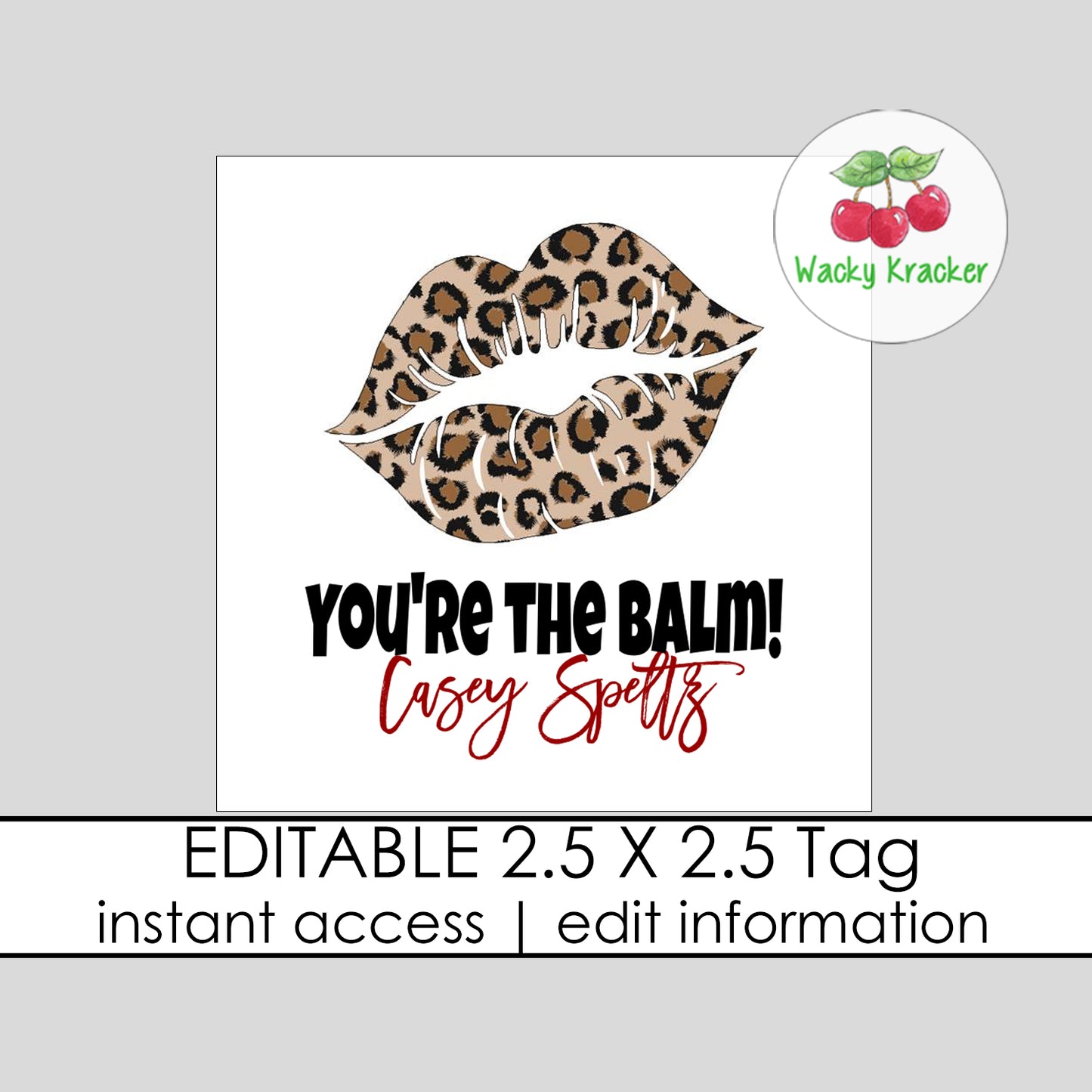 Leopard Lips Gift Tag
