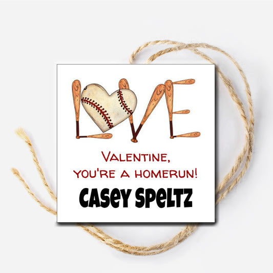 Baseball Love Valentine Tag