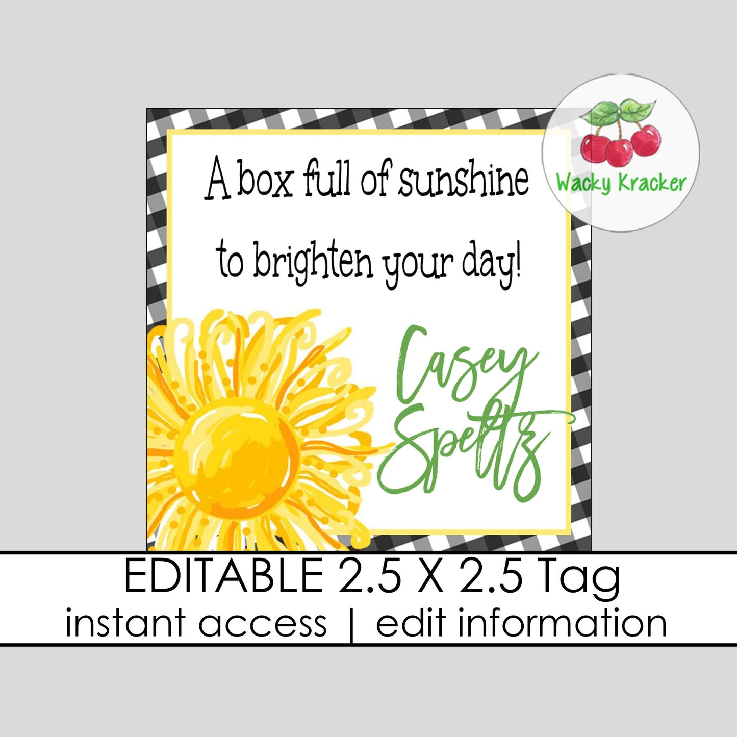 Box of Sunshine Gift Tag