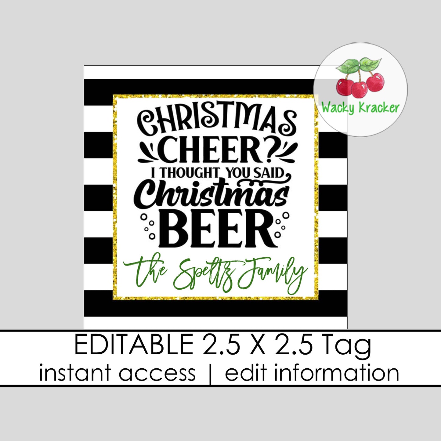 Christmas Beer Gift Tag