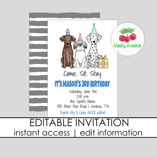 Dog Birthday Invitation