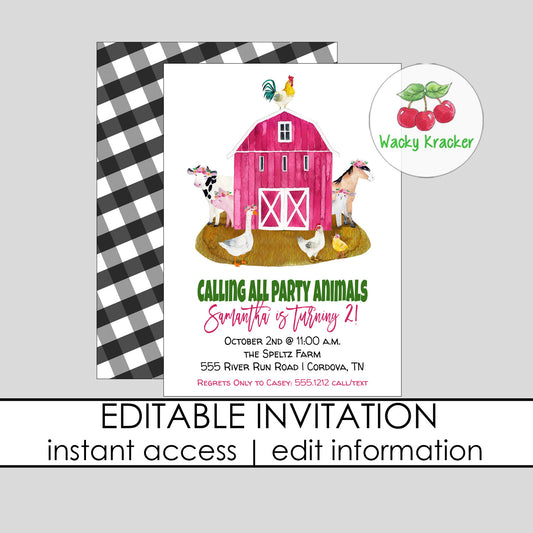 Farm Girl Birthday Invitation