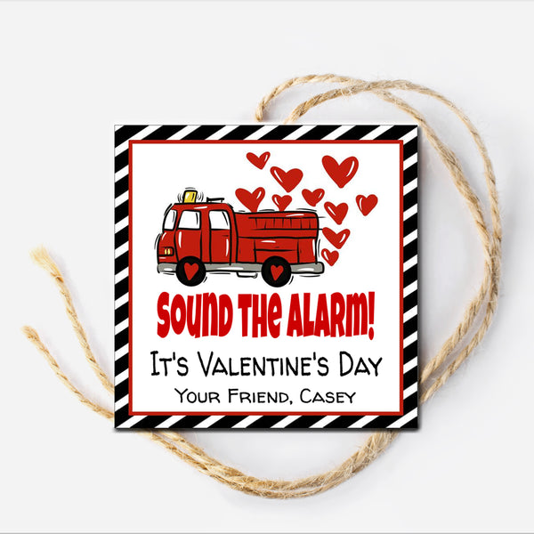 Firetruck Valentine Tag