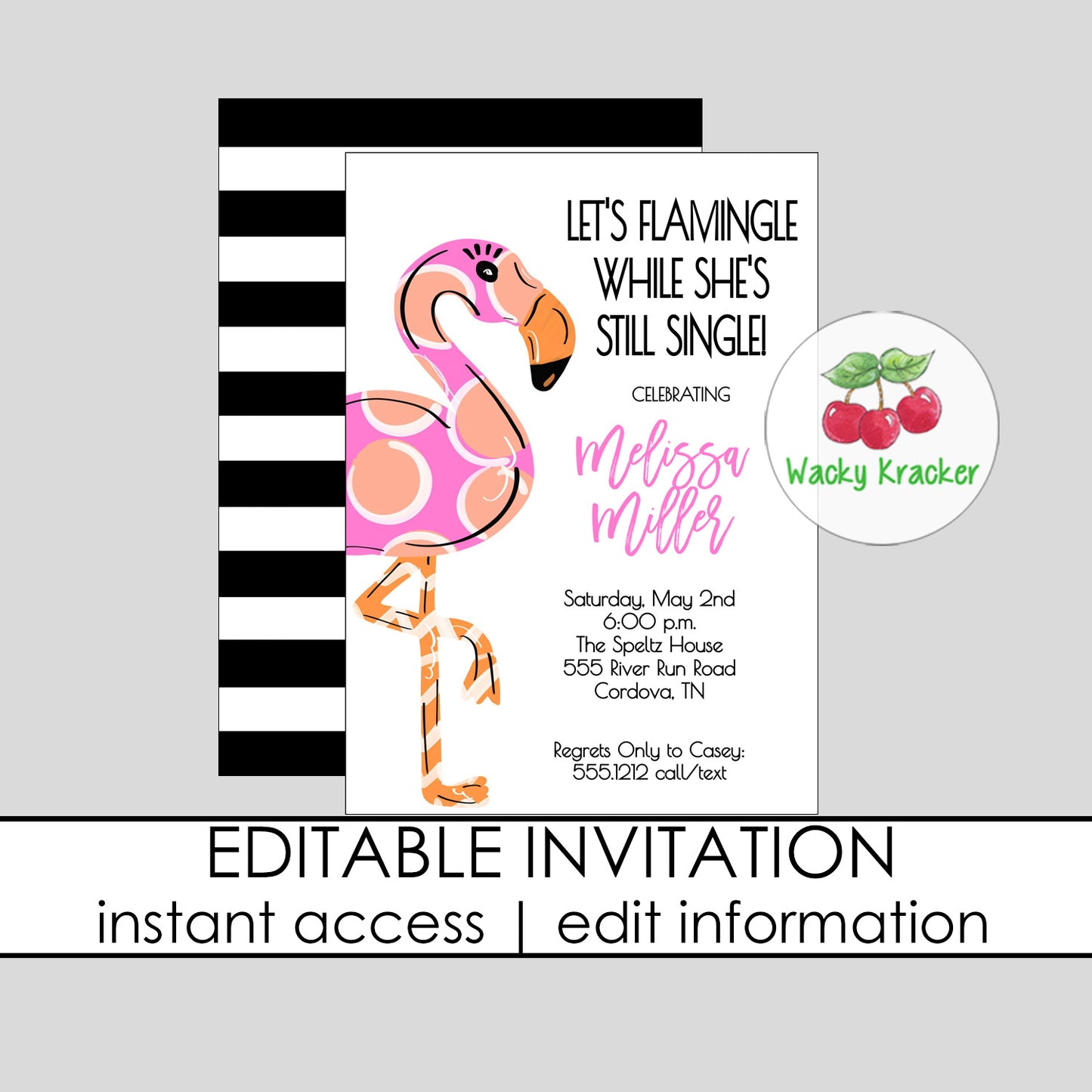 Flamingo Bachelorette Invitation
