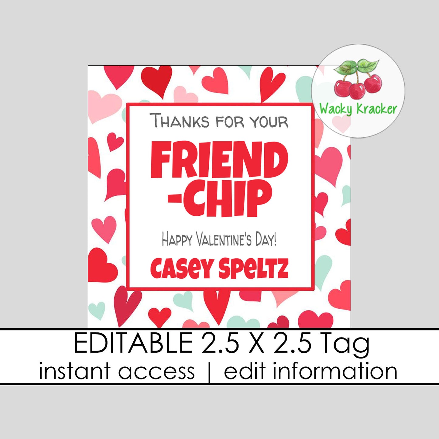 Friend Chip Valentine Tag