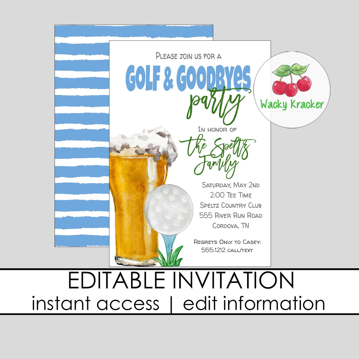 Golf and Goodbyes Invitation