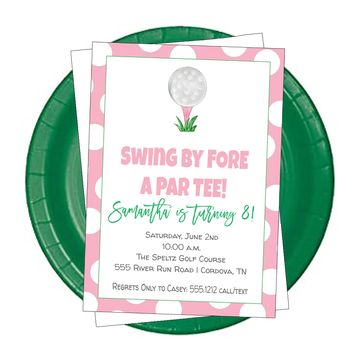 Girl Golf Birthday Party Invitation