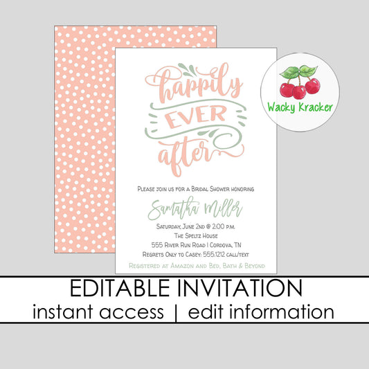 Happily Ever After Bridal Shower Invitation