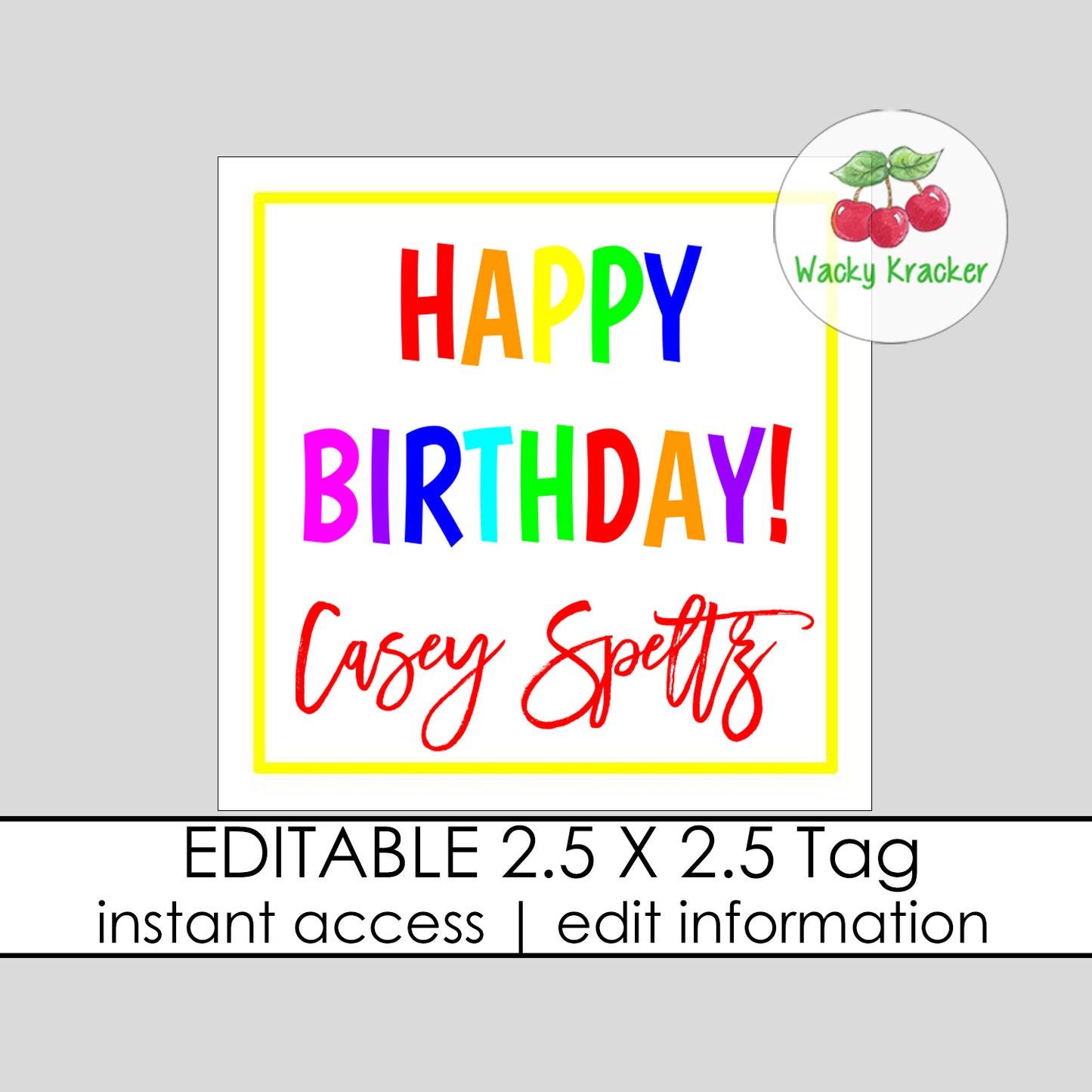 Happy Birthday Gift Tag