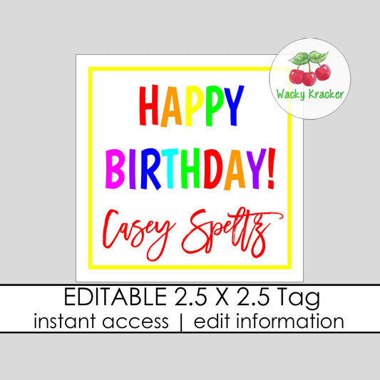 Happy Birthday Gift Tag