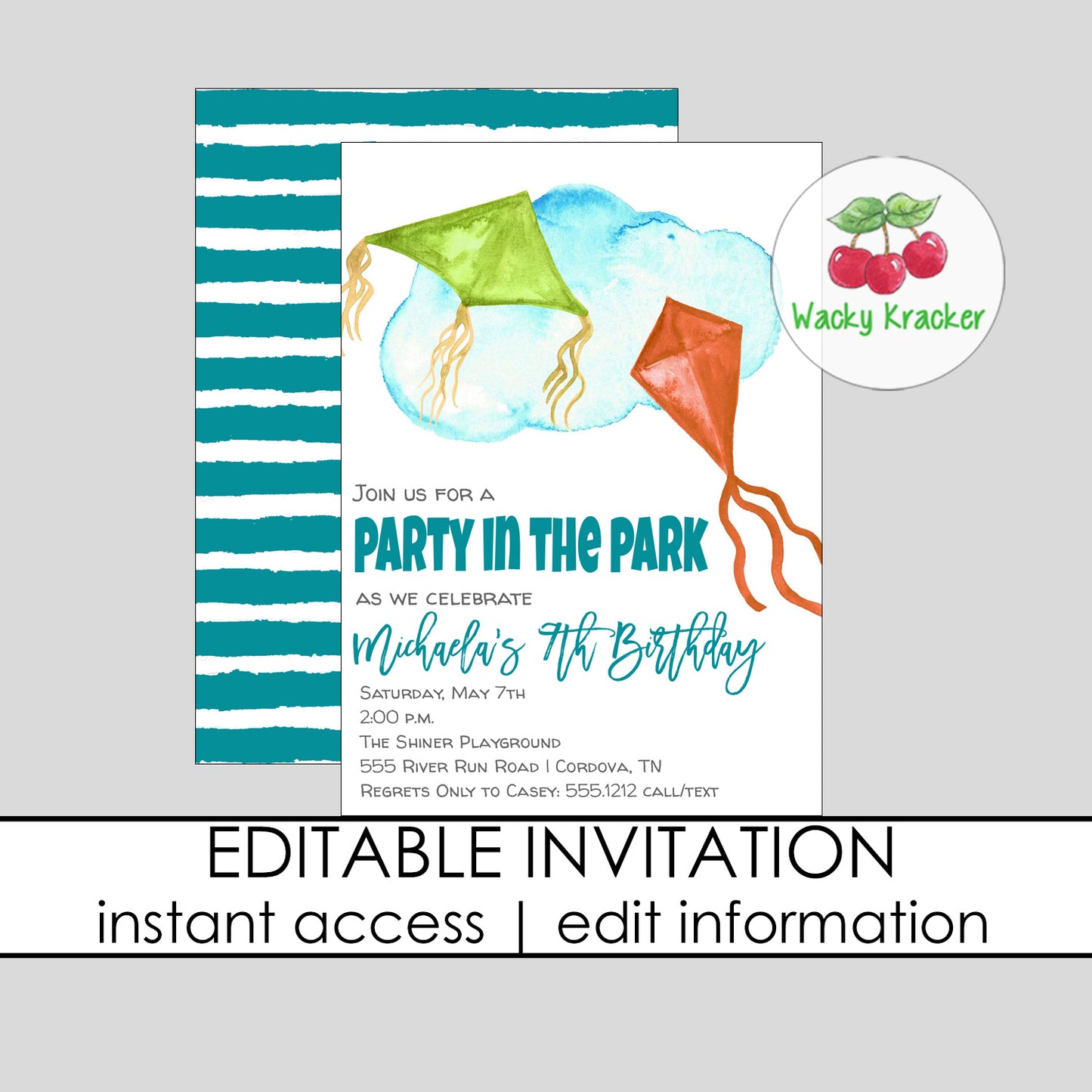 Kite Birthday Invitation