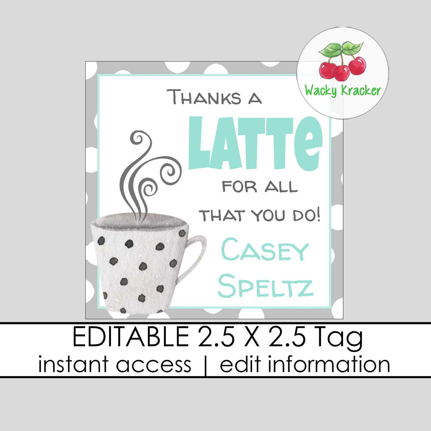 Thanks a Latte Gift Tag