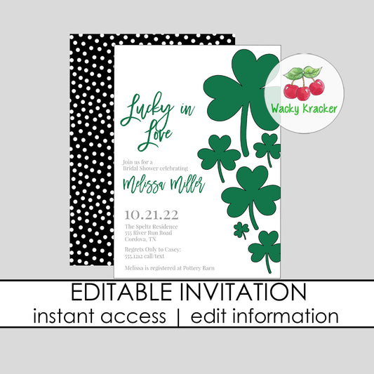 Lucky in Love Bridal Shower Invitation