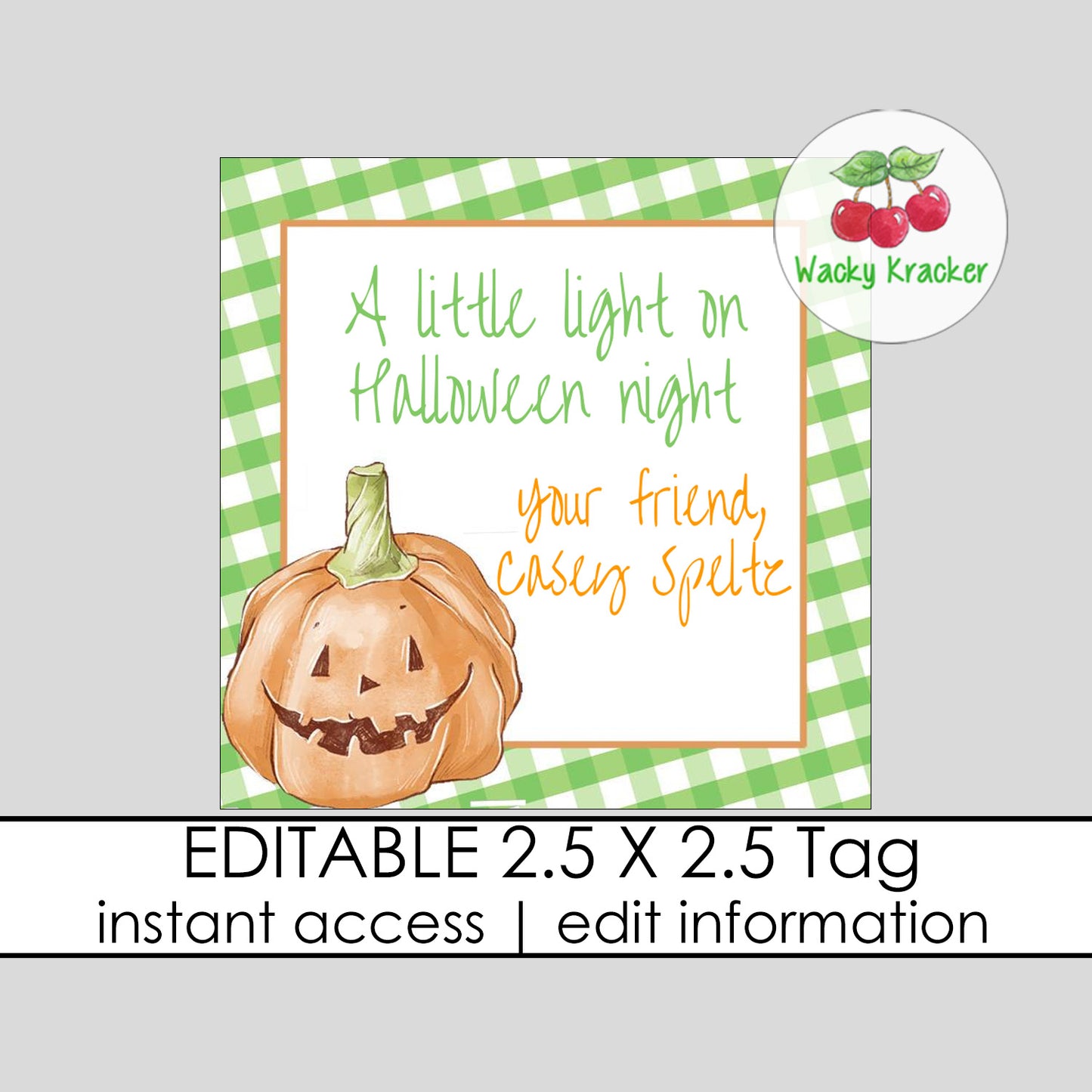 Pumpkin Light Halloween Gift Tag