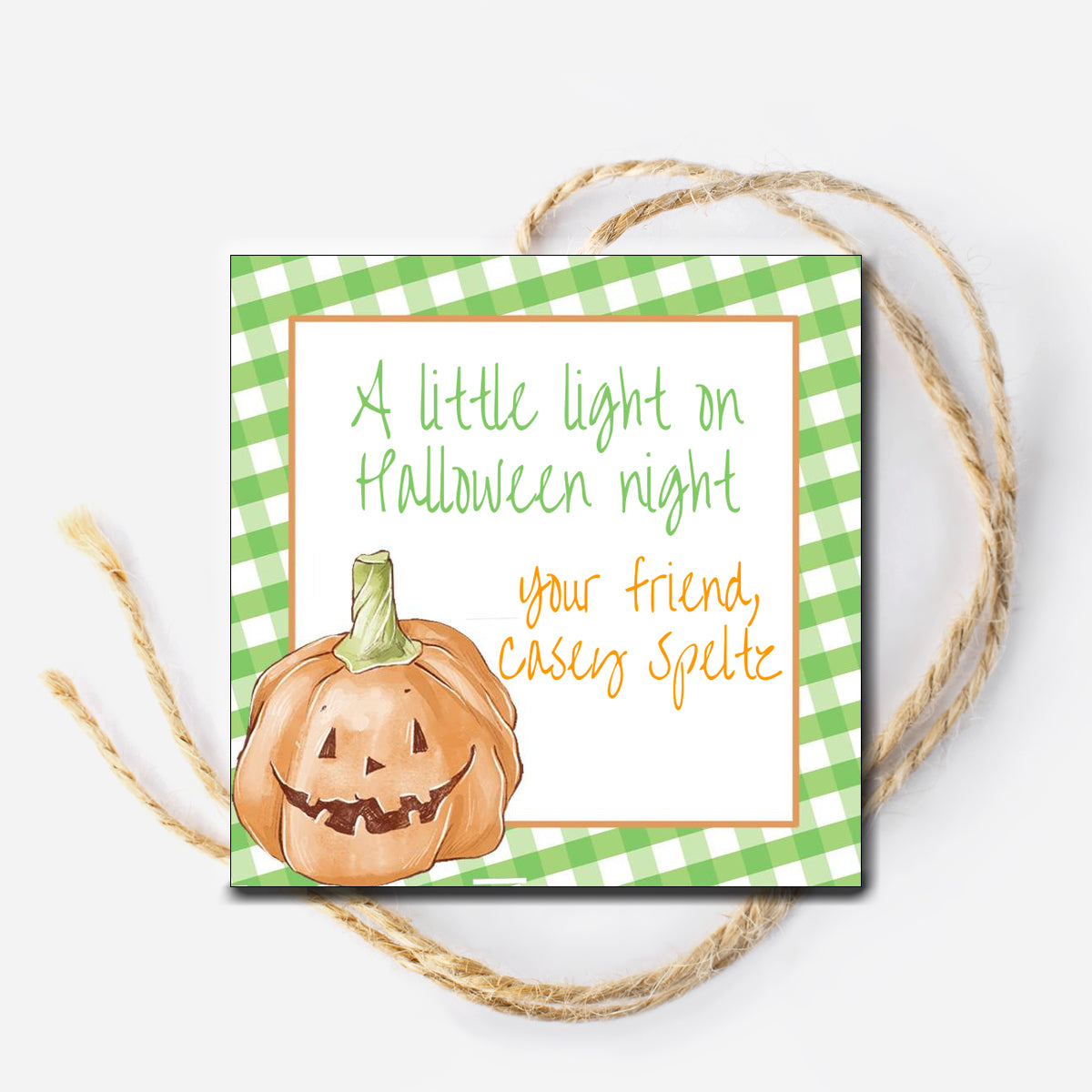 Pumpkin Light Halloween Gift Tag