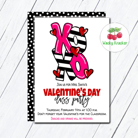 XOXO Class Party Invitaiton