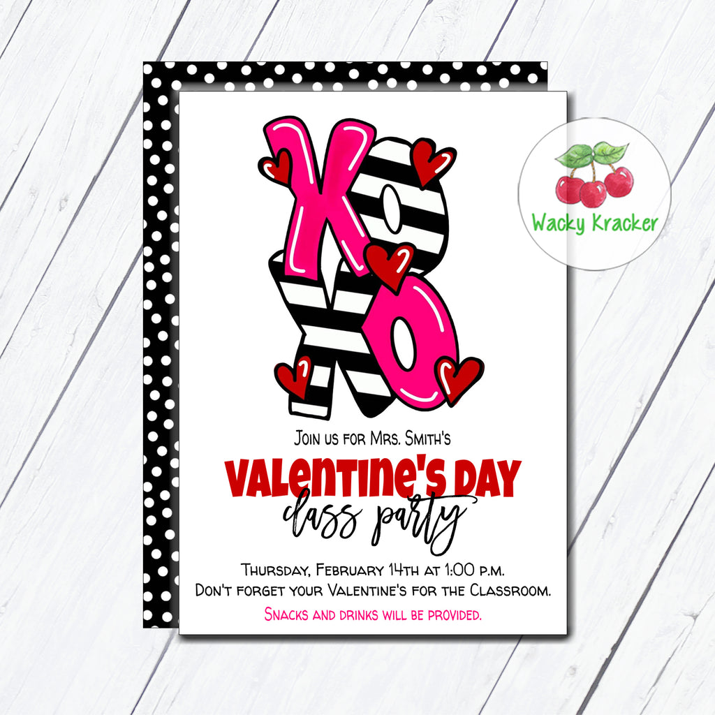 XOXO Class Party Invitaiton